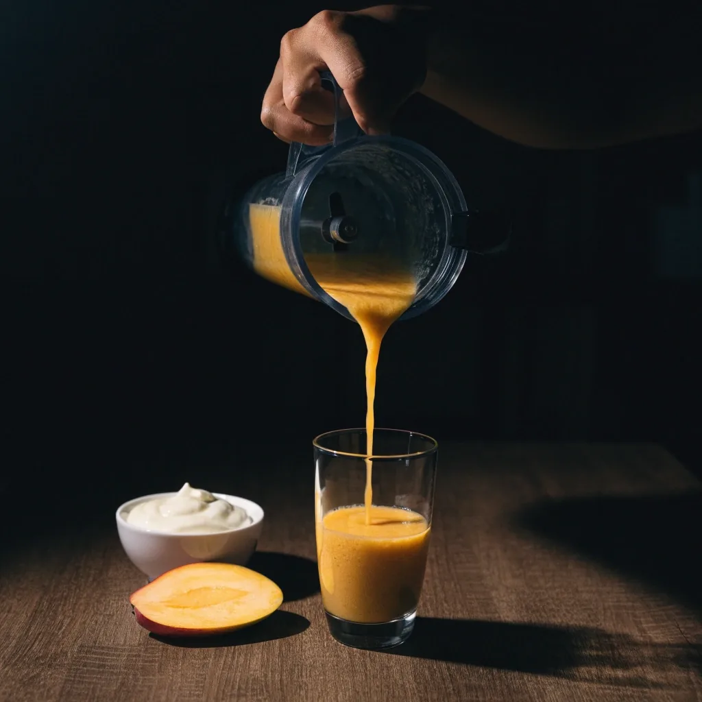 Mango smoothie s jogurtom u visokoj čaši
